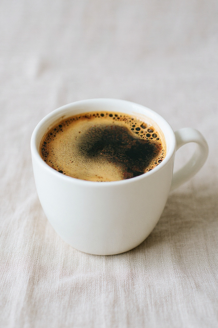 Artisan ceramic mug with studio lighting and clean botanical background
